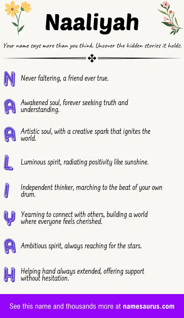 Acrostic poem about Naaliyah.