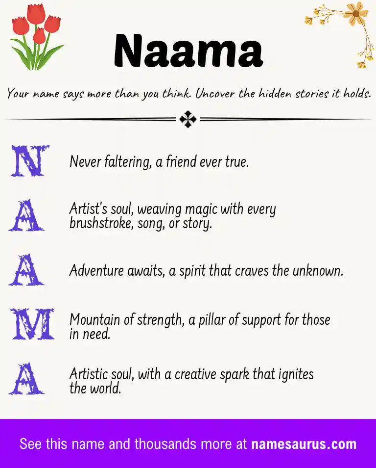 Acrostic poem about Naama.