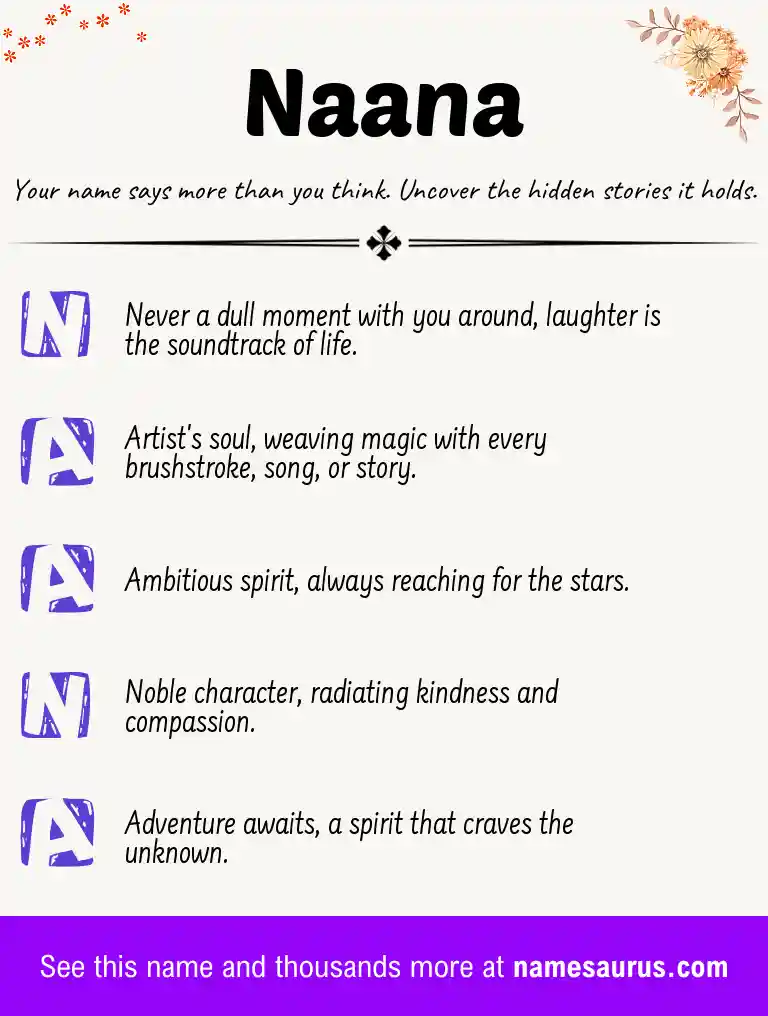 Acrostic poem about Naana.