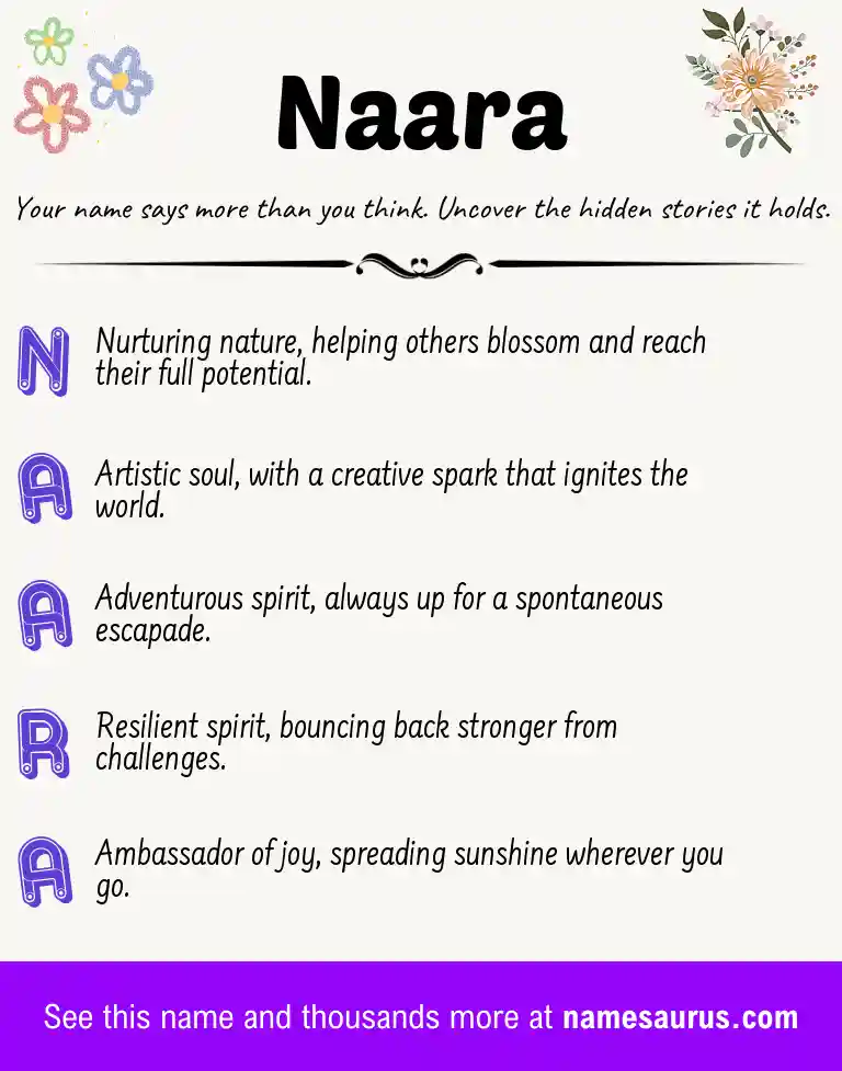 Acrostic poem about Naara.