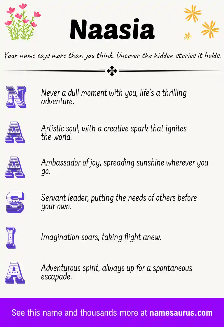 Acrostic poem about Naasia.