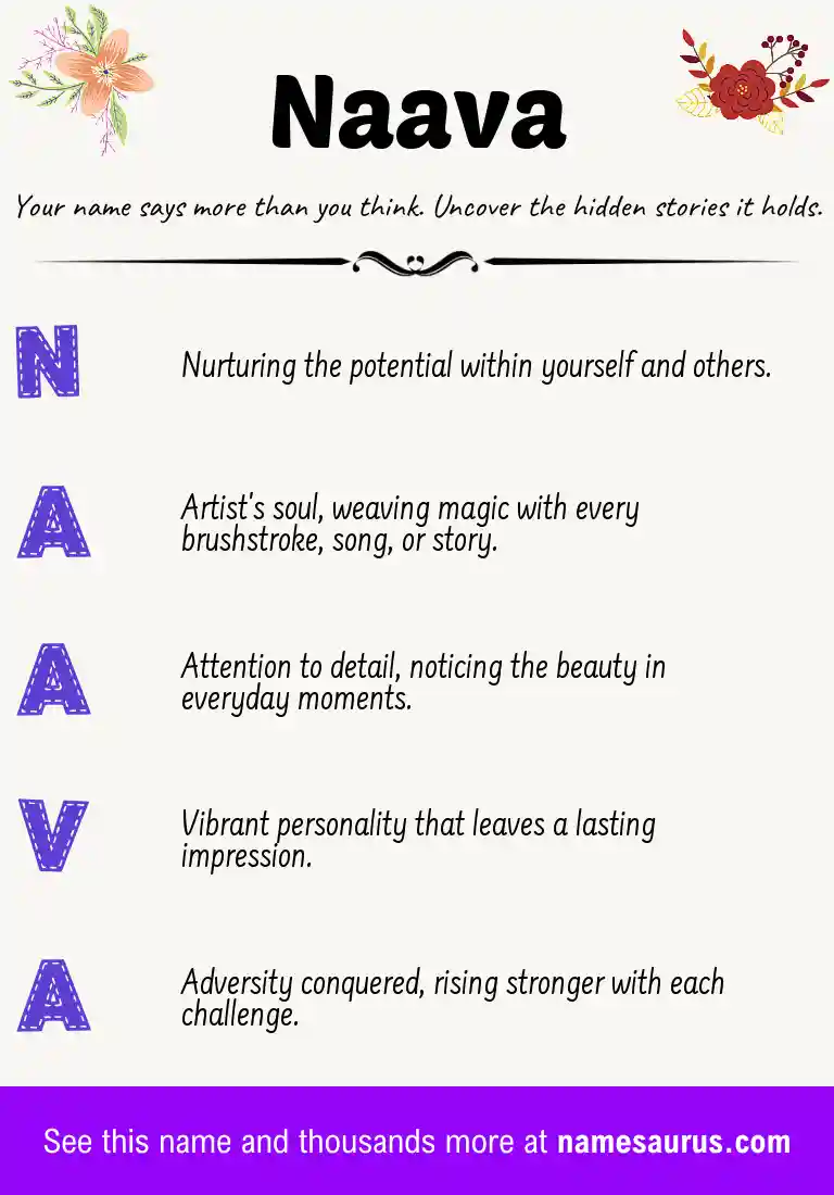 Acrostic poem about Naava.
