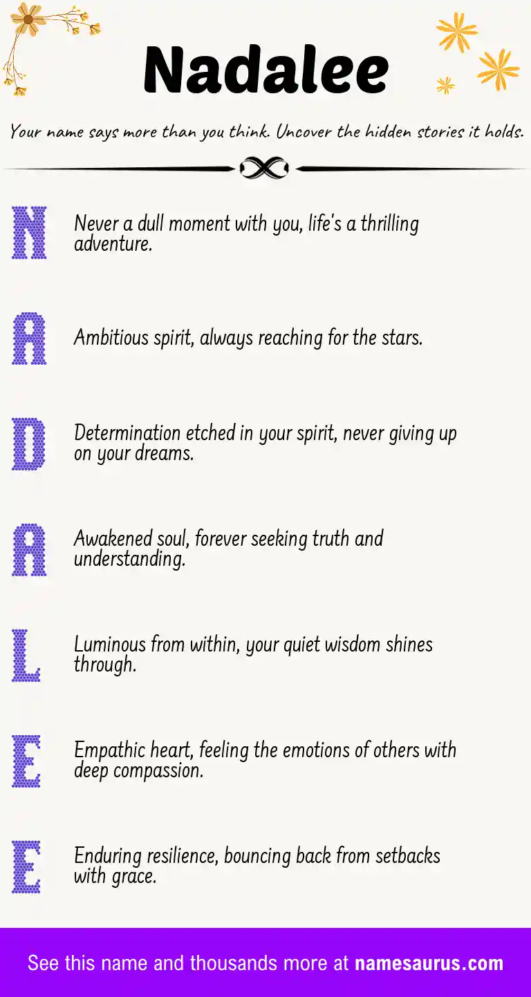 Acrostic poem about Nadalee.