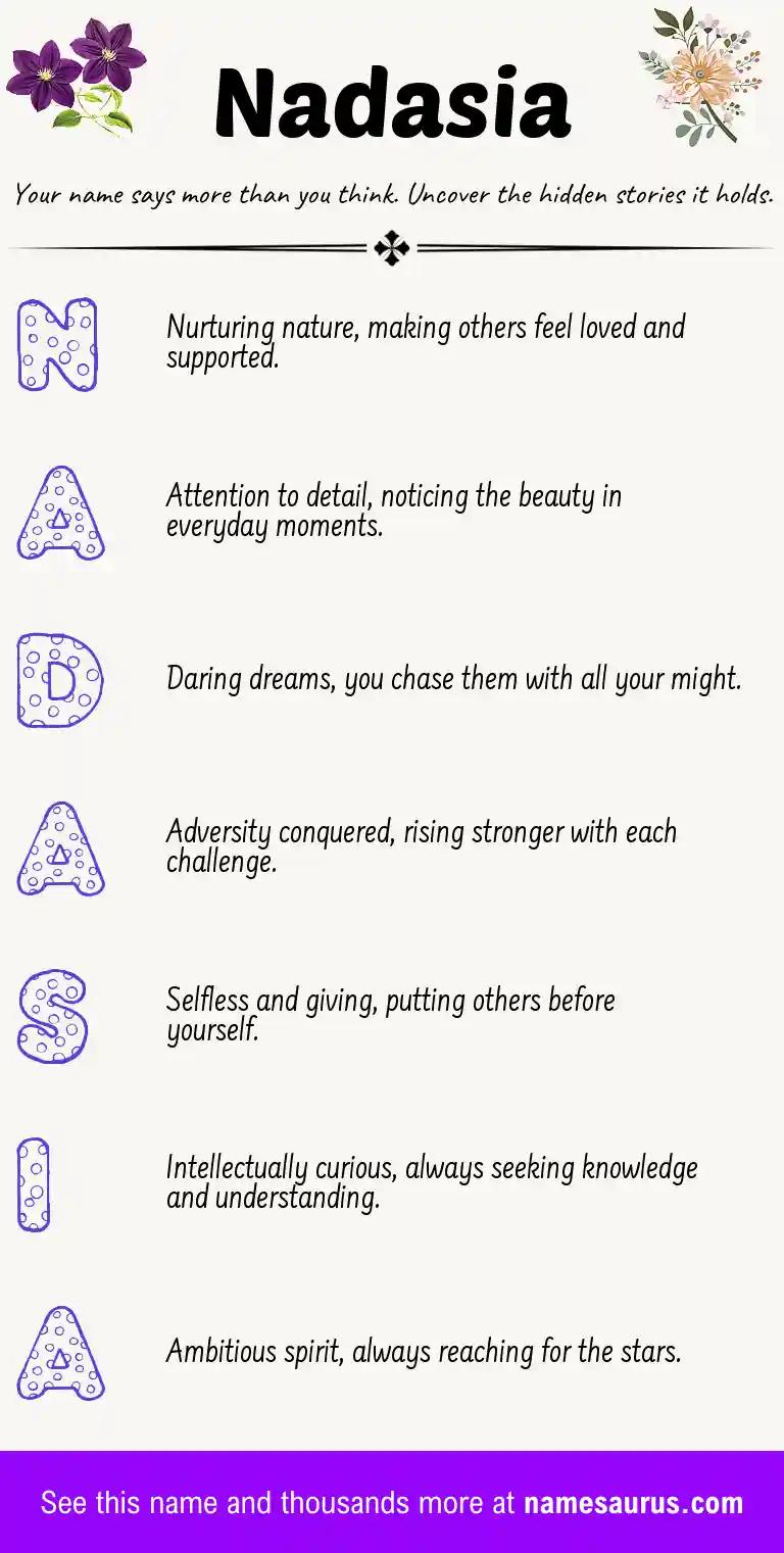Acrostic poem about Nadasia.