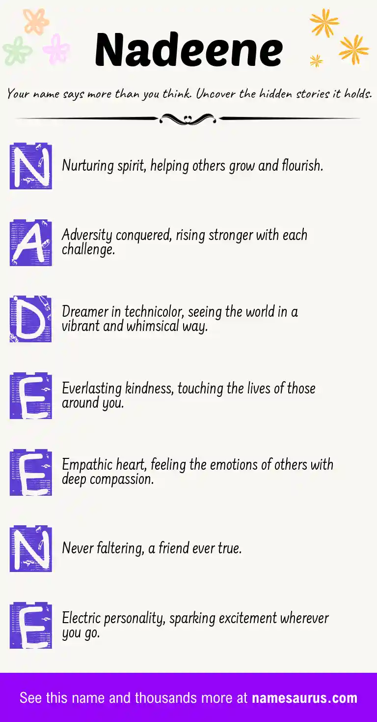 Acrostic poem about Nadeene.