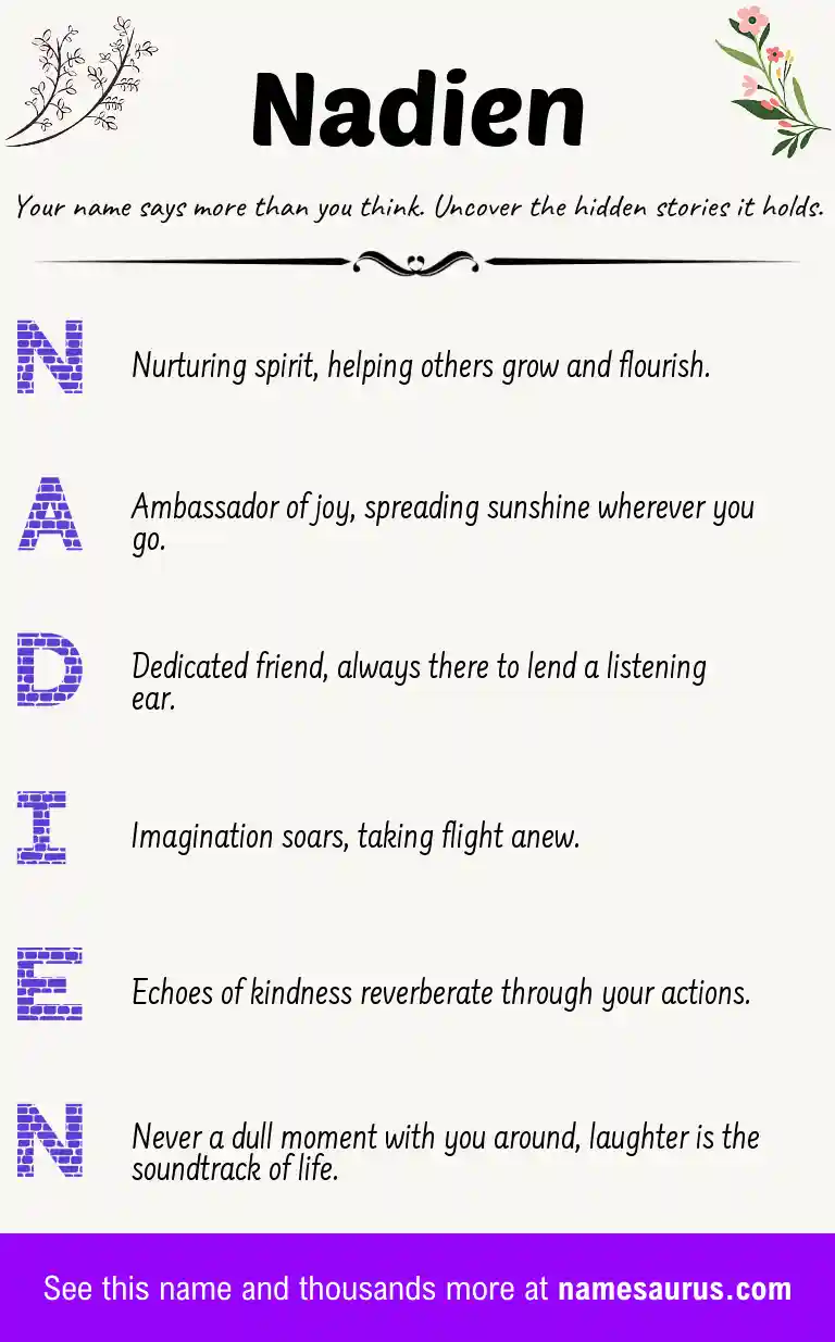 Acrostic poem about Nadien.