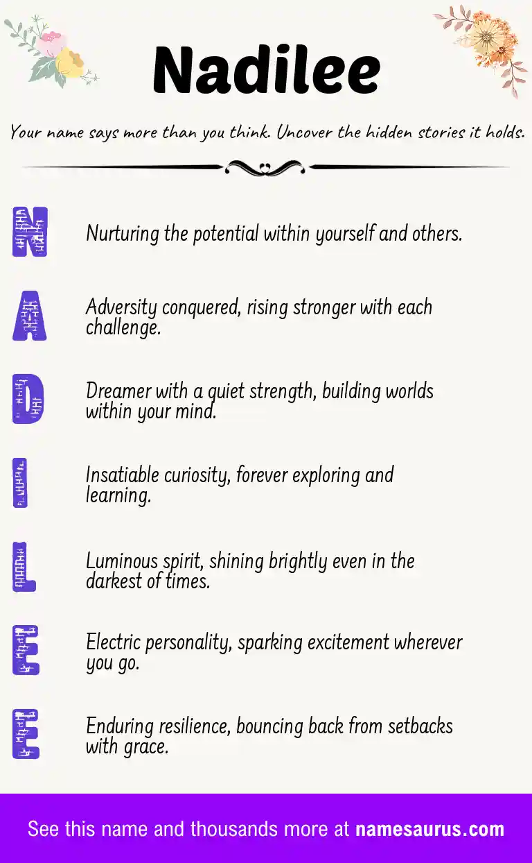 Acrostic poem about Nadilee.