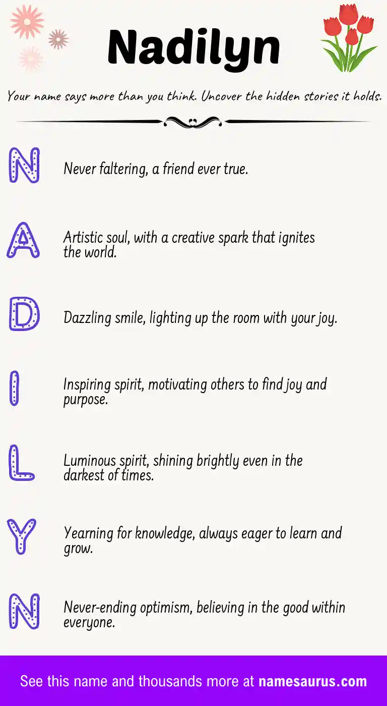 Acrostic poem about Nadilyn.