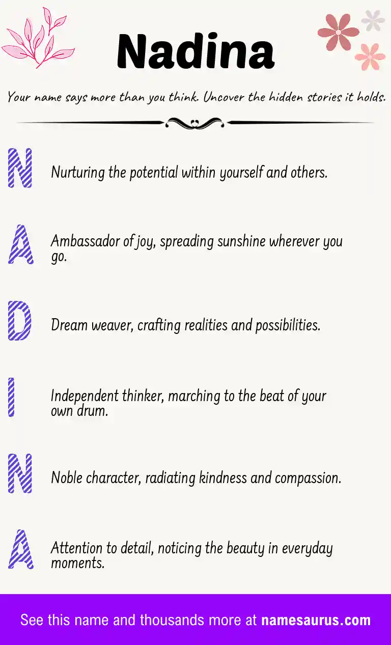 Acrostic poem about Nadina.