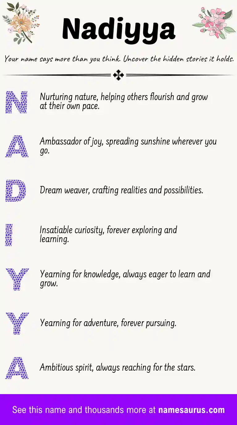 Acrostic poem about Nadiyya.