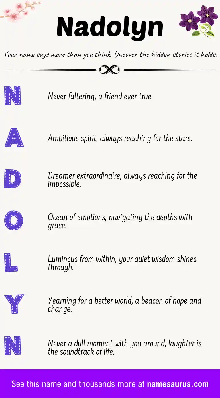 Acrostic poem about Nadolyn.