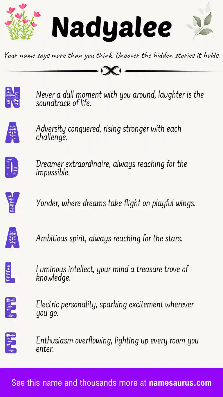 Acrostic poem about Nadyalee.