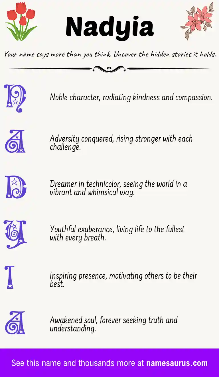 Acrostic poem about Nadyia.