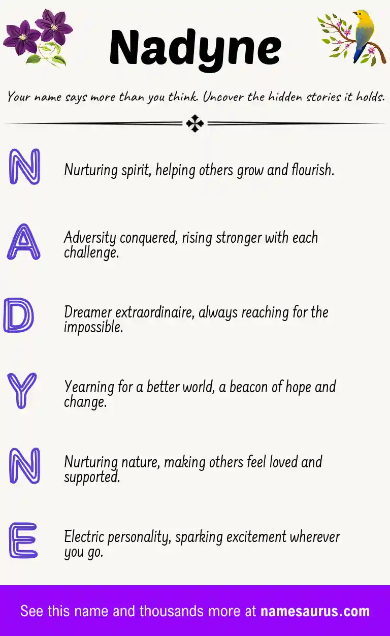 Acrostic poem about Nadyne.