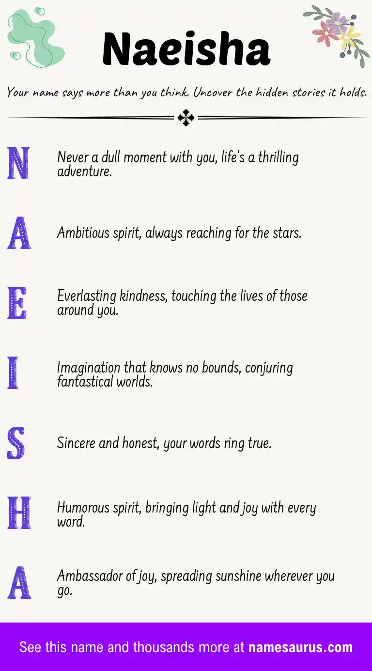 Acrostic poem about Naeisha.