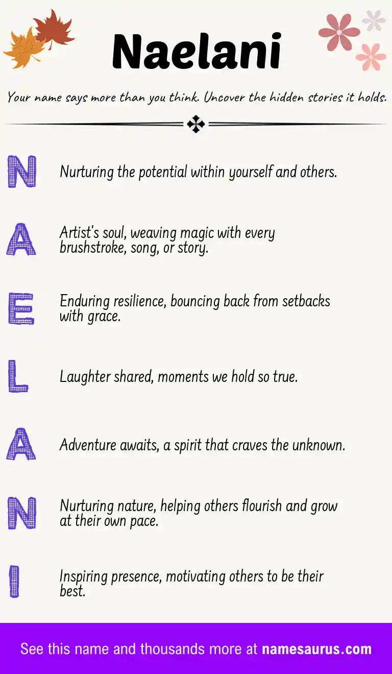 Acrostic poem about Naelani.