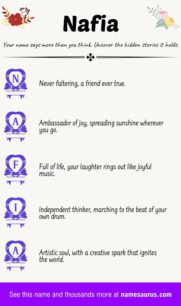 Acrostic poem about Nafia.