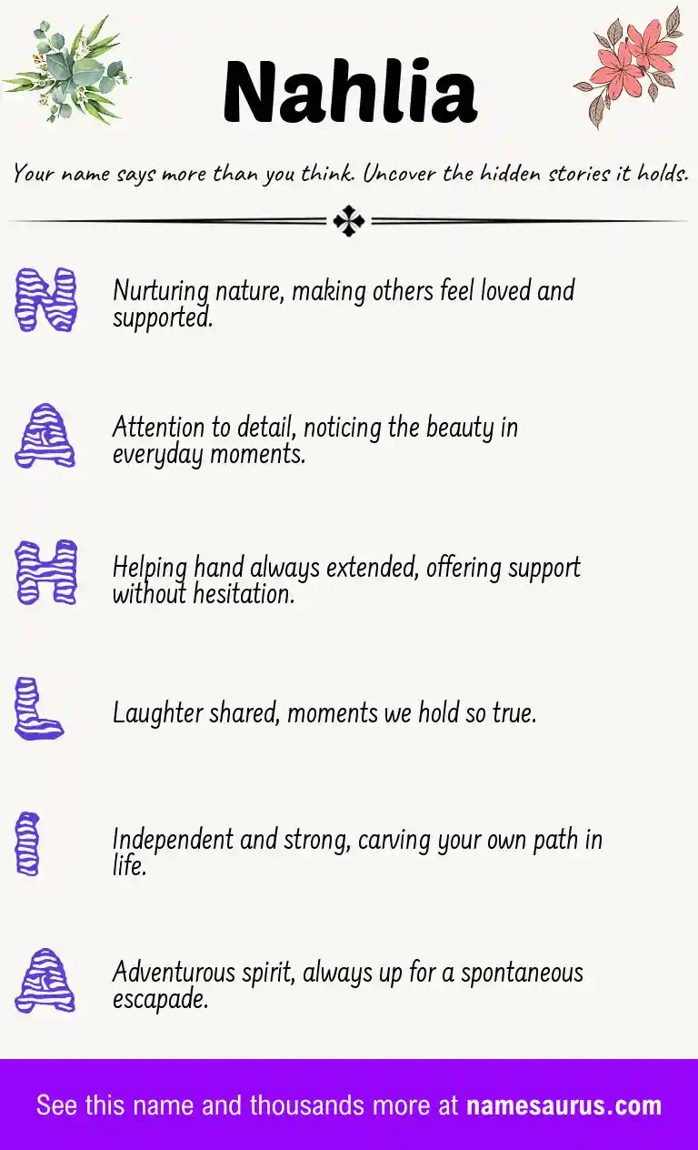 Acrostic poem about Nahlia.