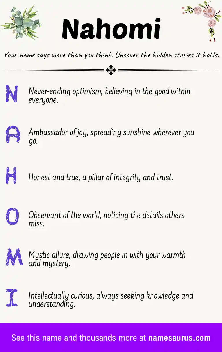 Acrostic poem about Nahomi.