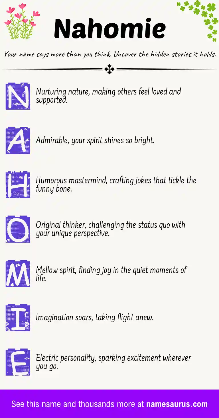Acrostic poem about Nahomie.