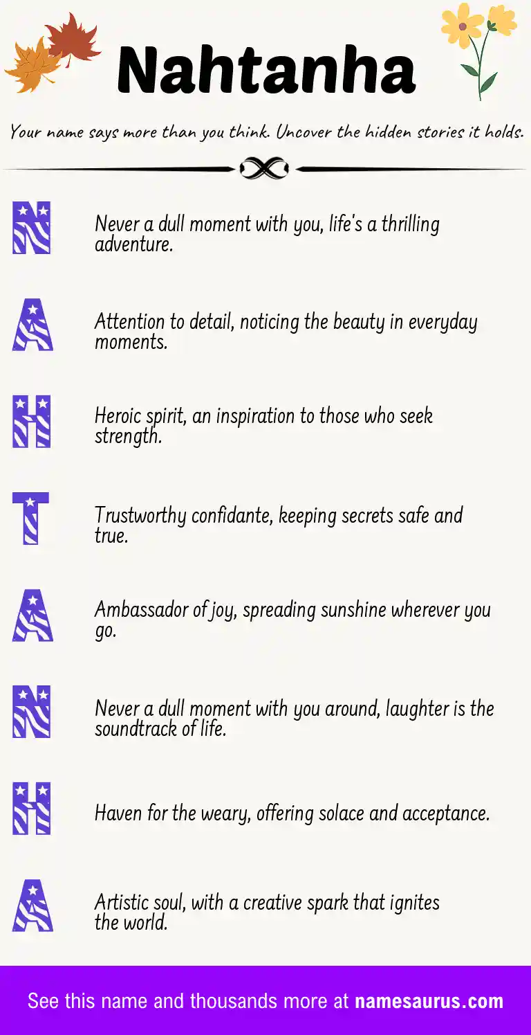 Acrostic poem about Nahtanha.