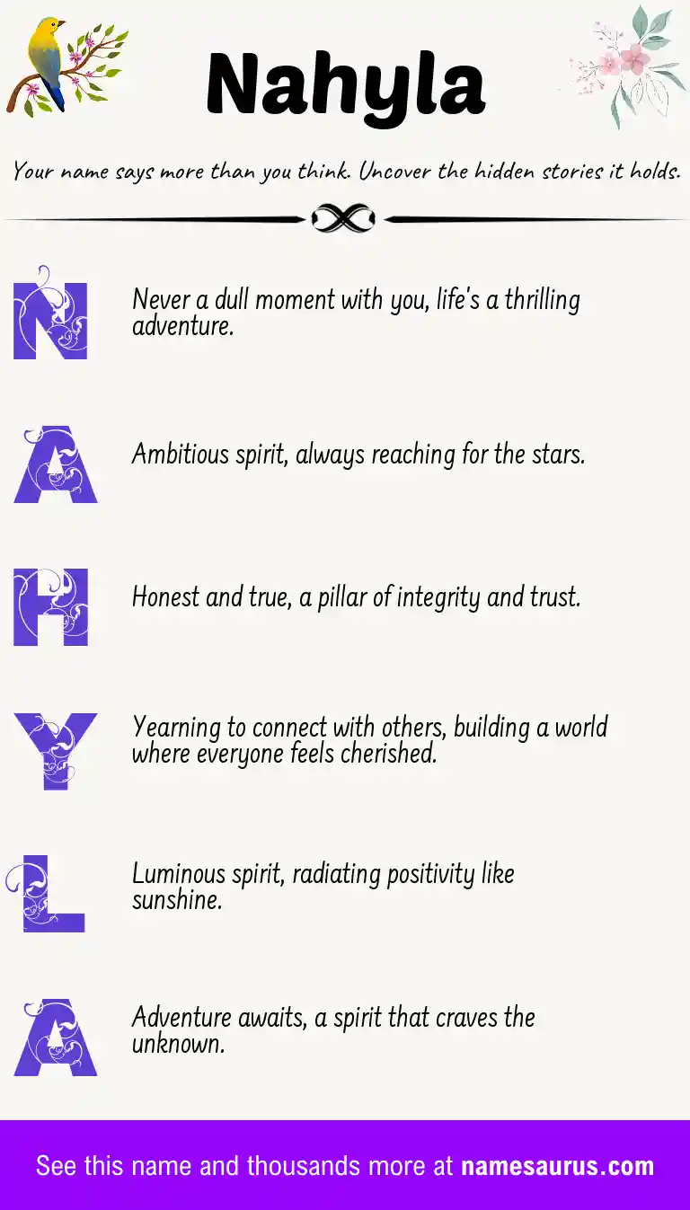 Acrostic poem about Nahyla.