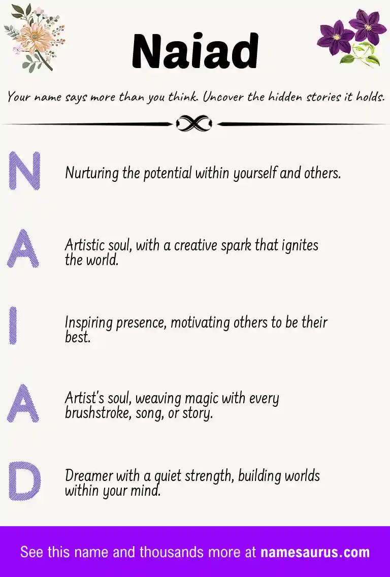 Acrostic poem about Naiad.