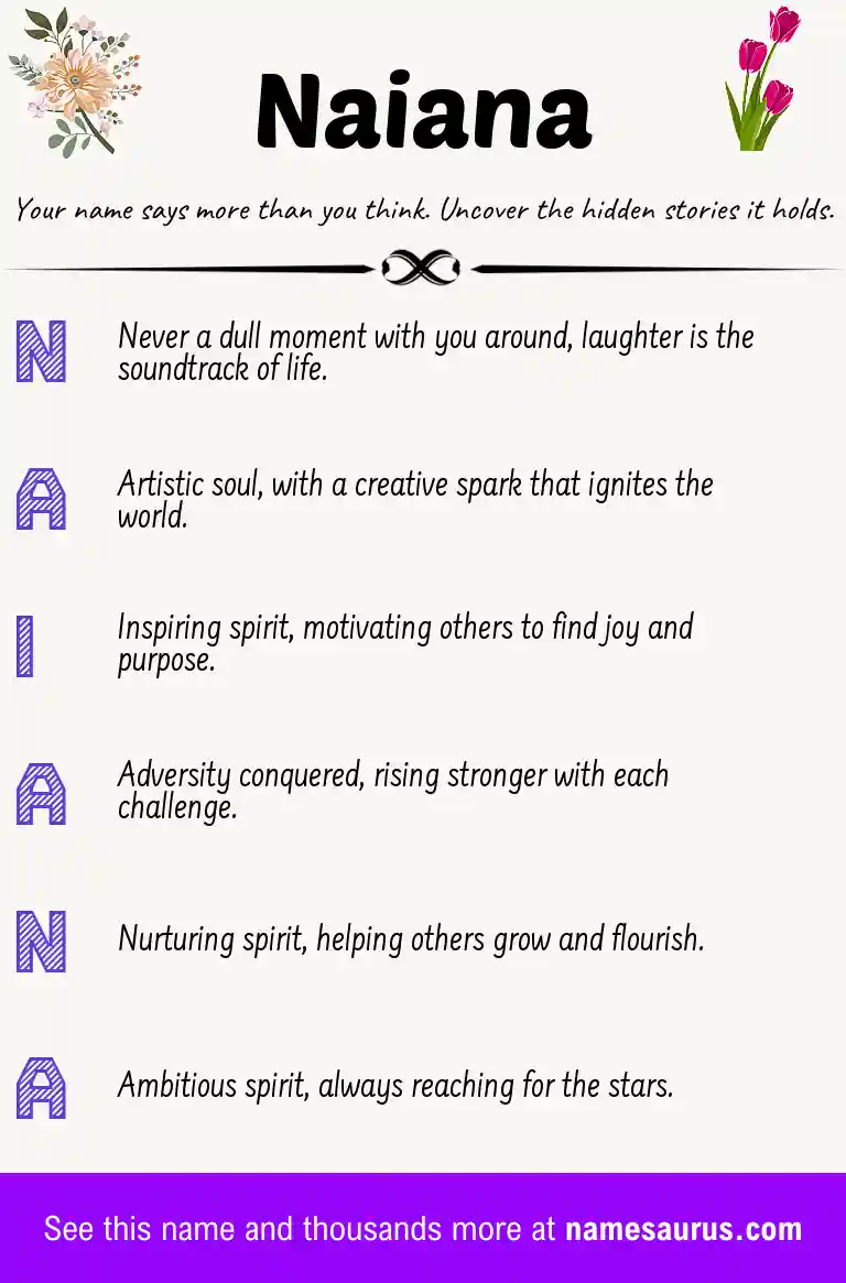 Acrostic poem about Naiana.