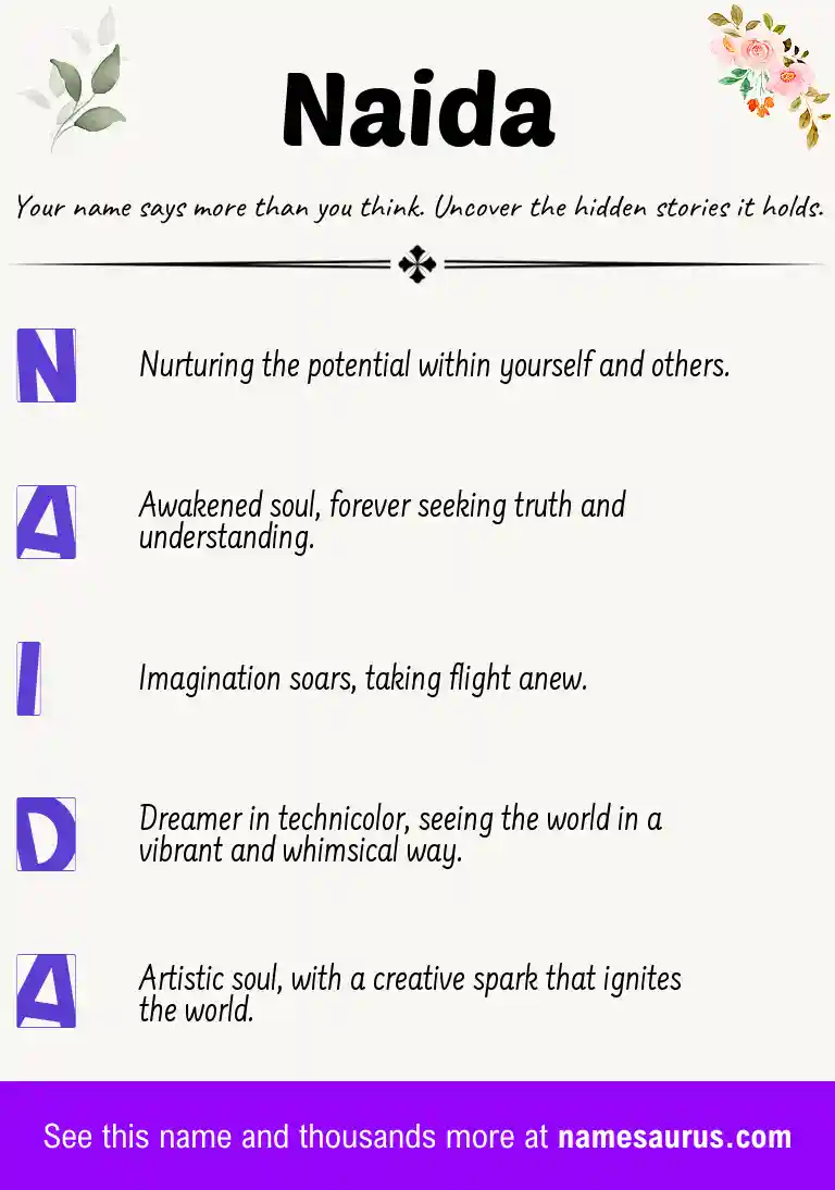Acrostic poem about Naida.