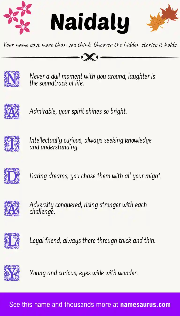 Acrostic poem about Naidaly.