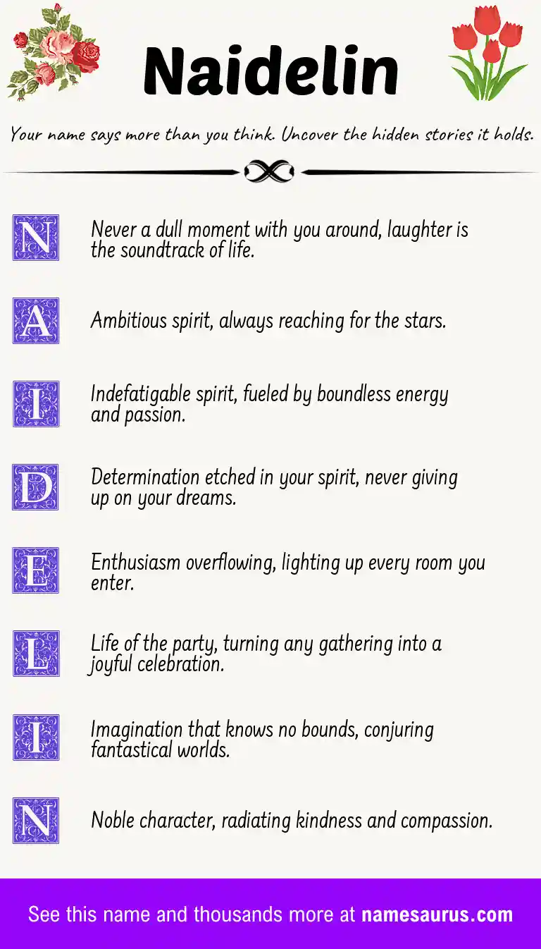 Acrostic poem about Naidelin.