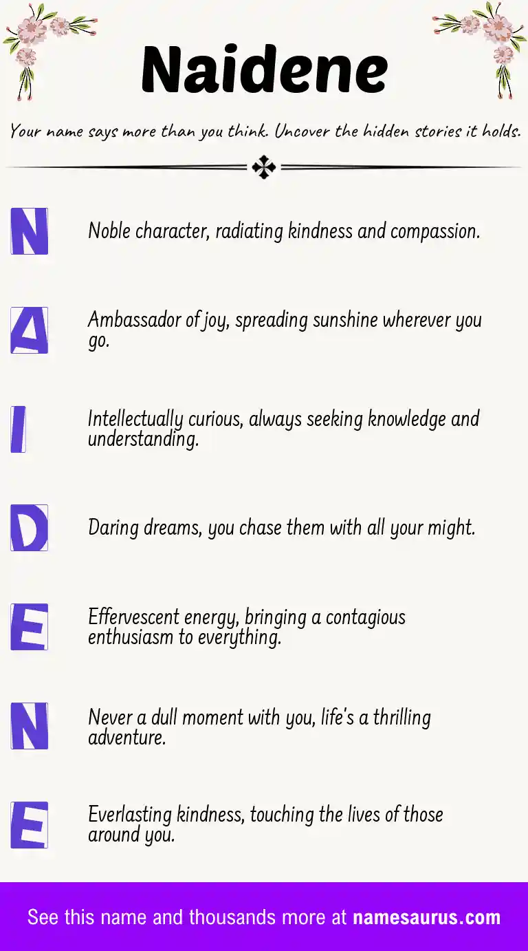 Acrostic poem about Naidene.