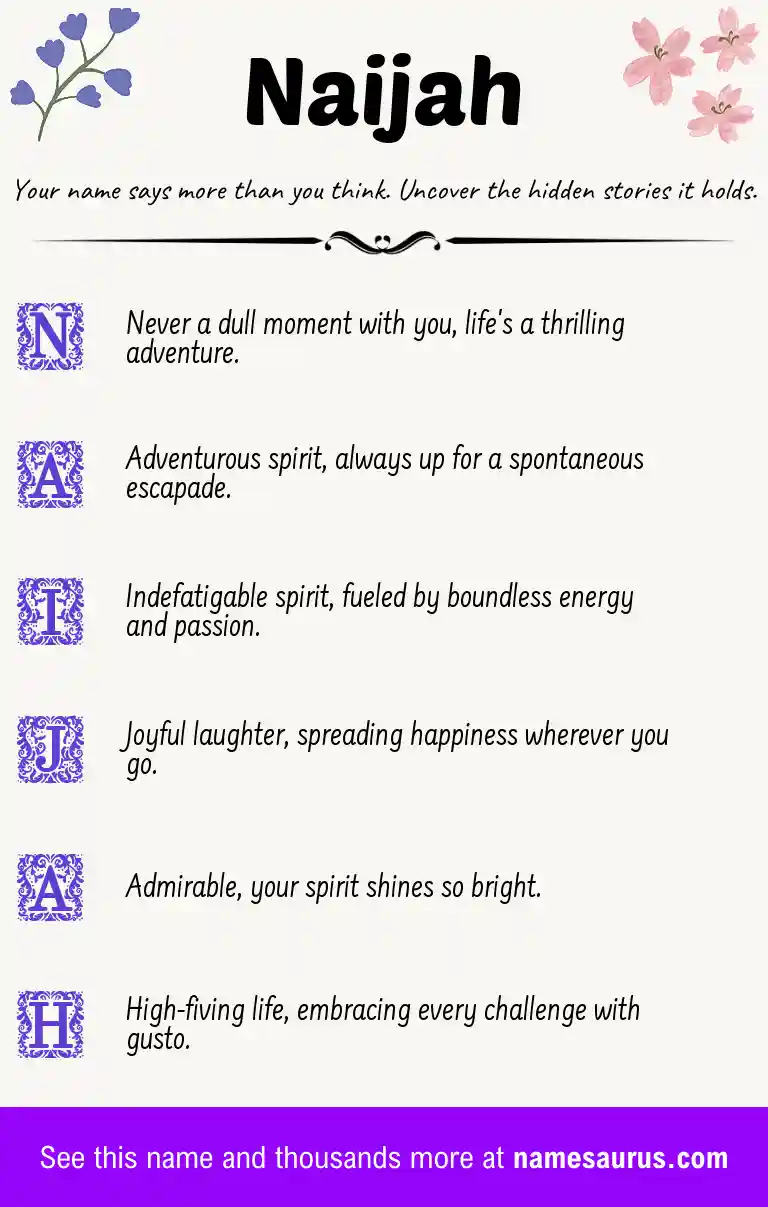 Acrostic poem about Naijah.