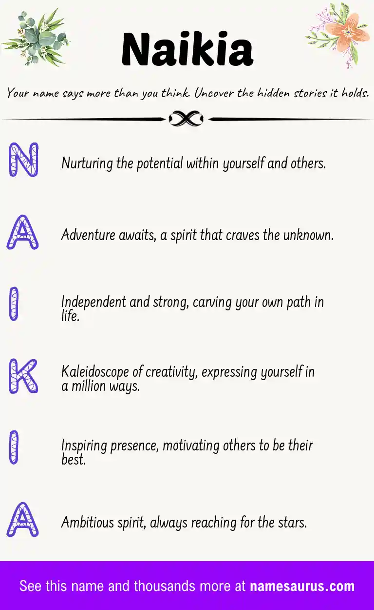 Acrostic poem about Naikia.