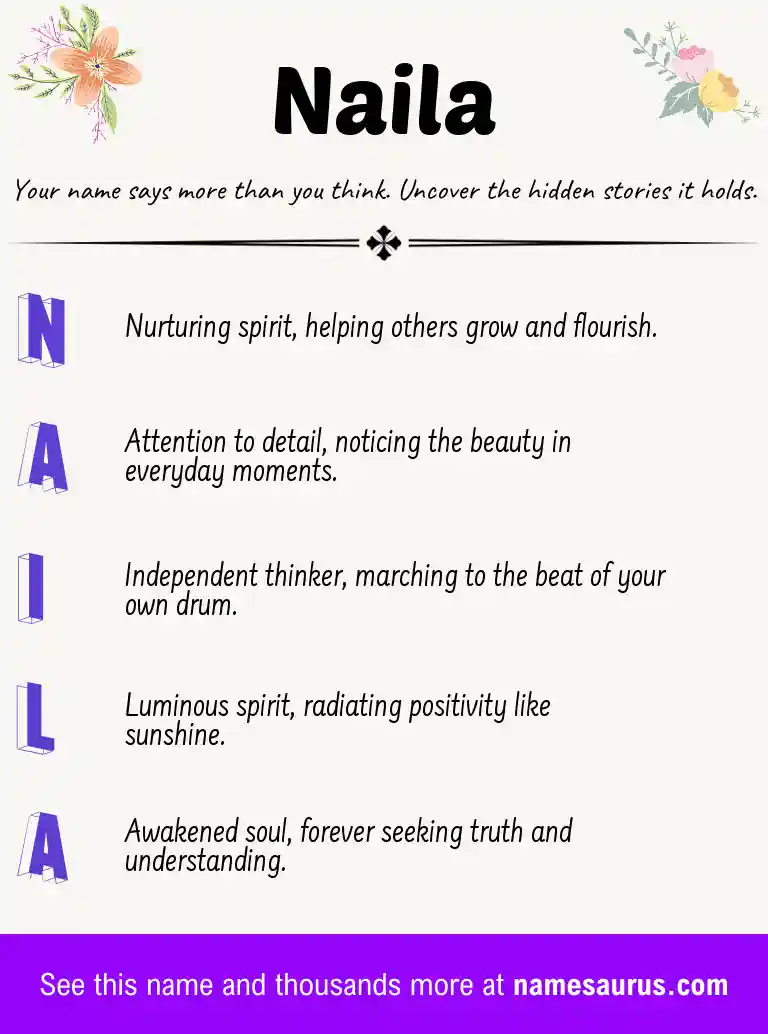 Acrostic poem about Naila.