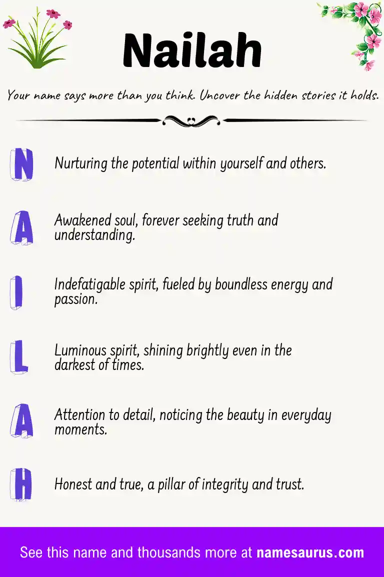 Acrostic poem about Nailah.