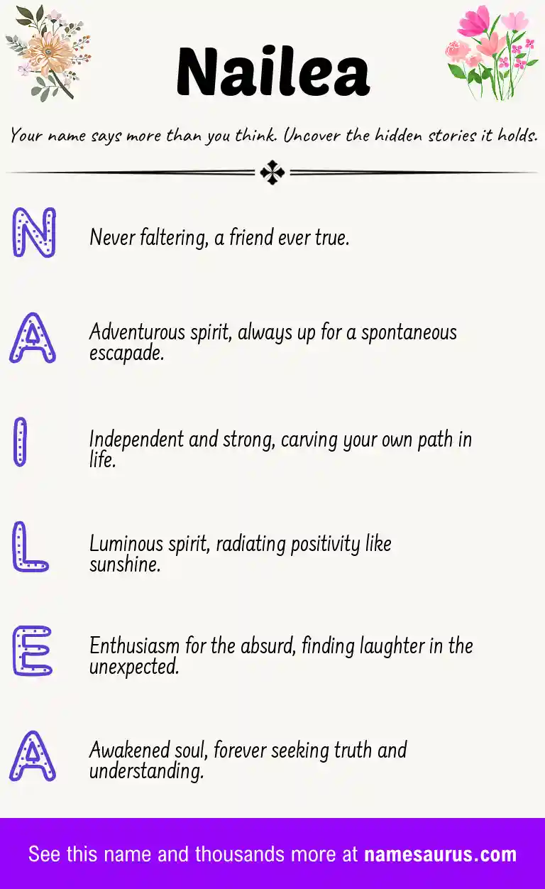 Acrostic poem about Nailea.