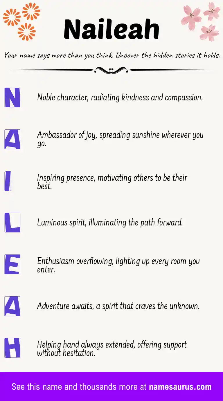 Acrostic poem about Naileah.