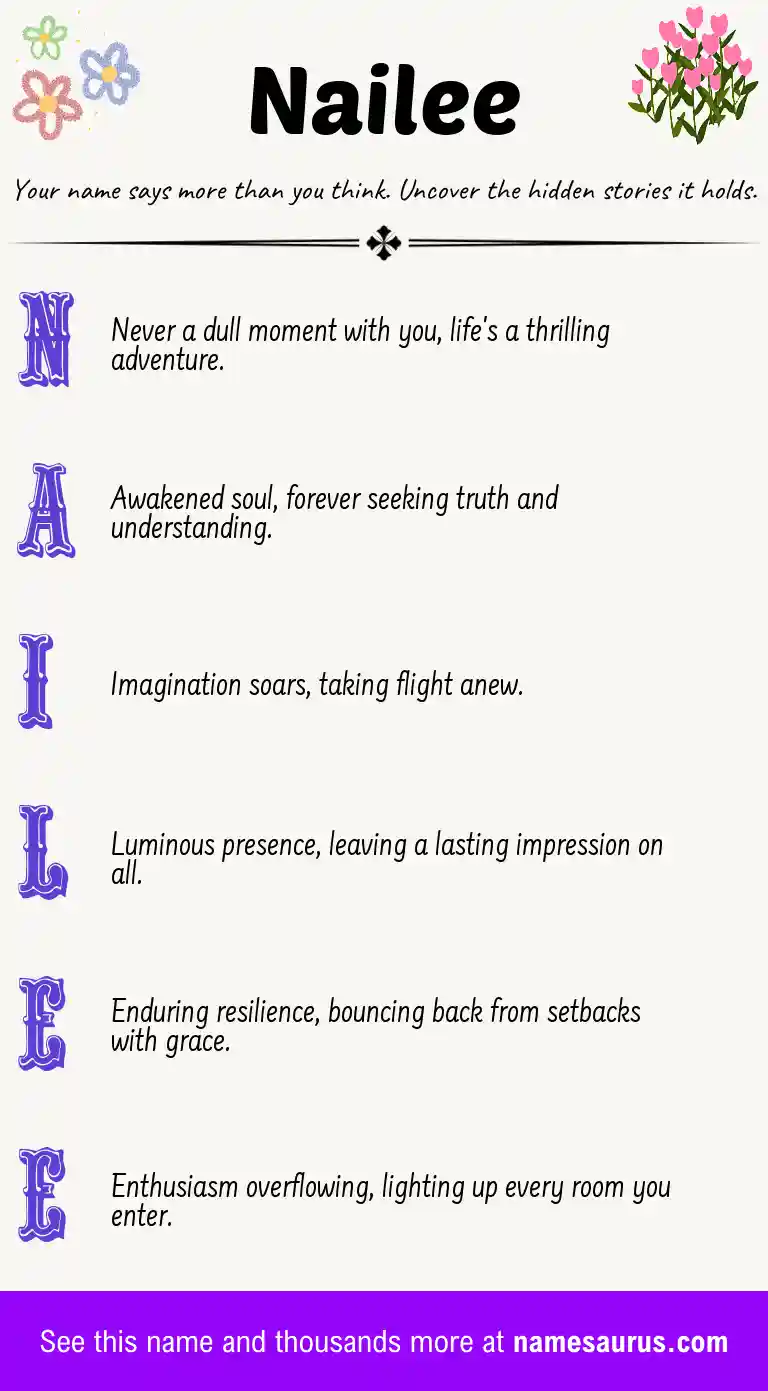Acrostic poem about Nailee.
