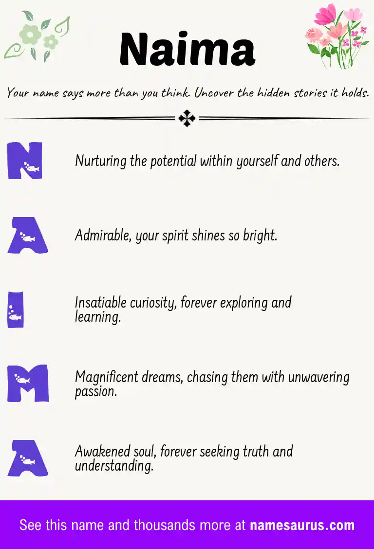 Acrostic poem about Naima.