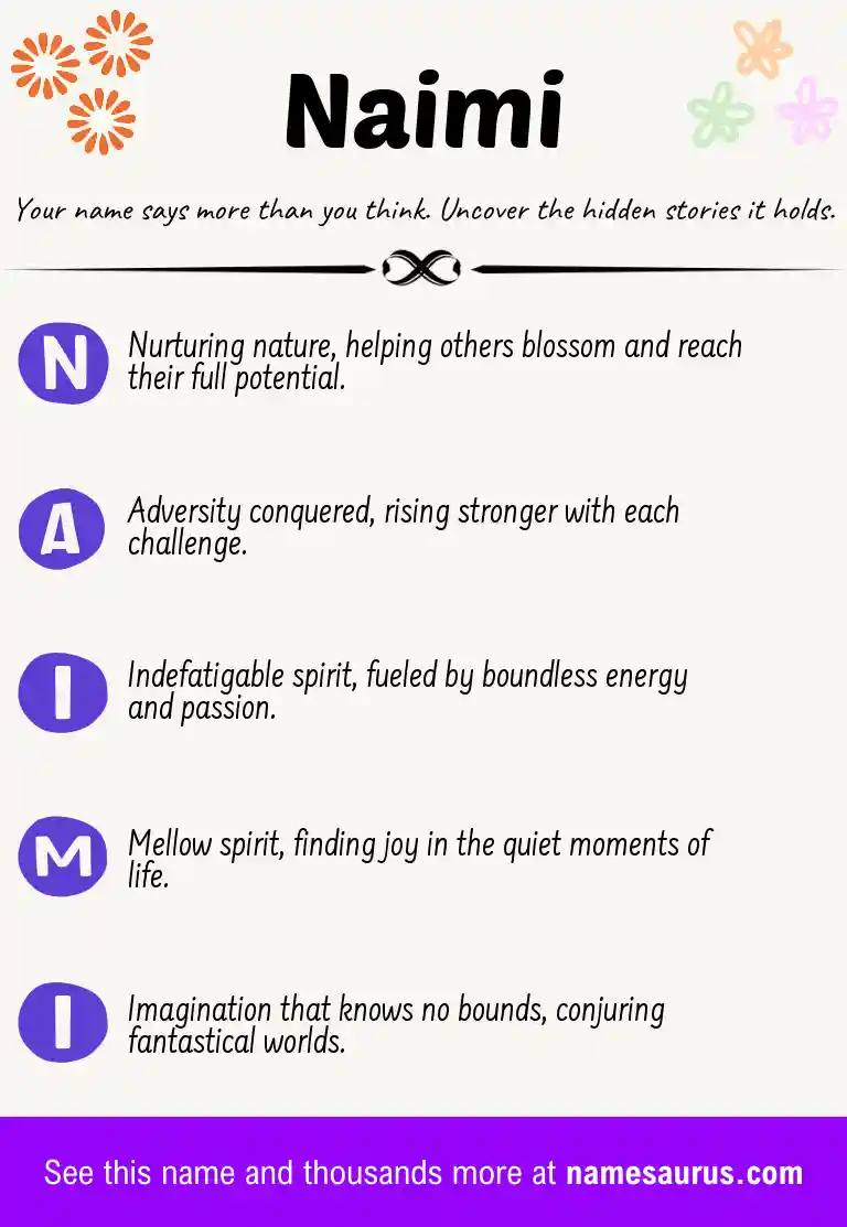 Acrostic poem about Naimi.
