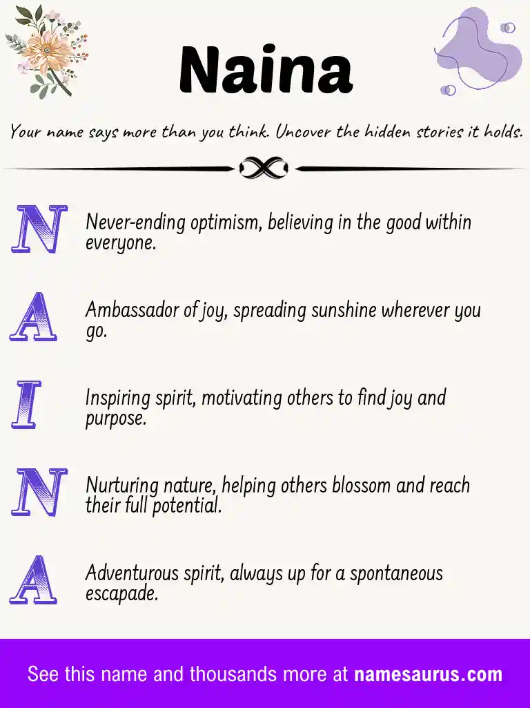 Acrostic poem about Naina.