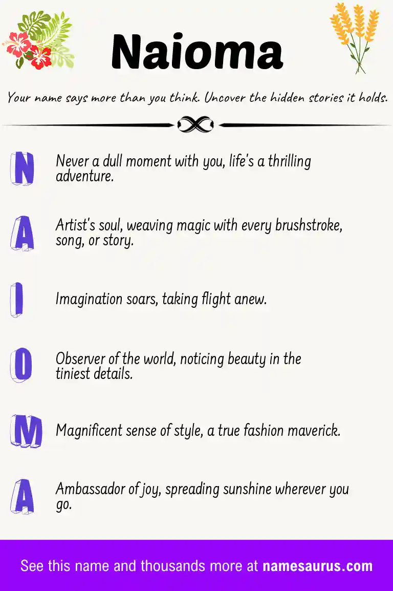 Acrostic poem about Naioma.