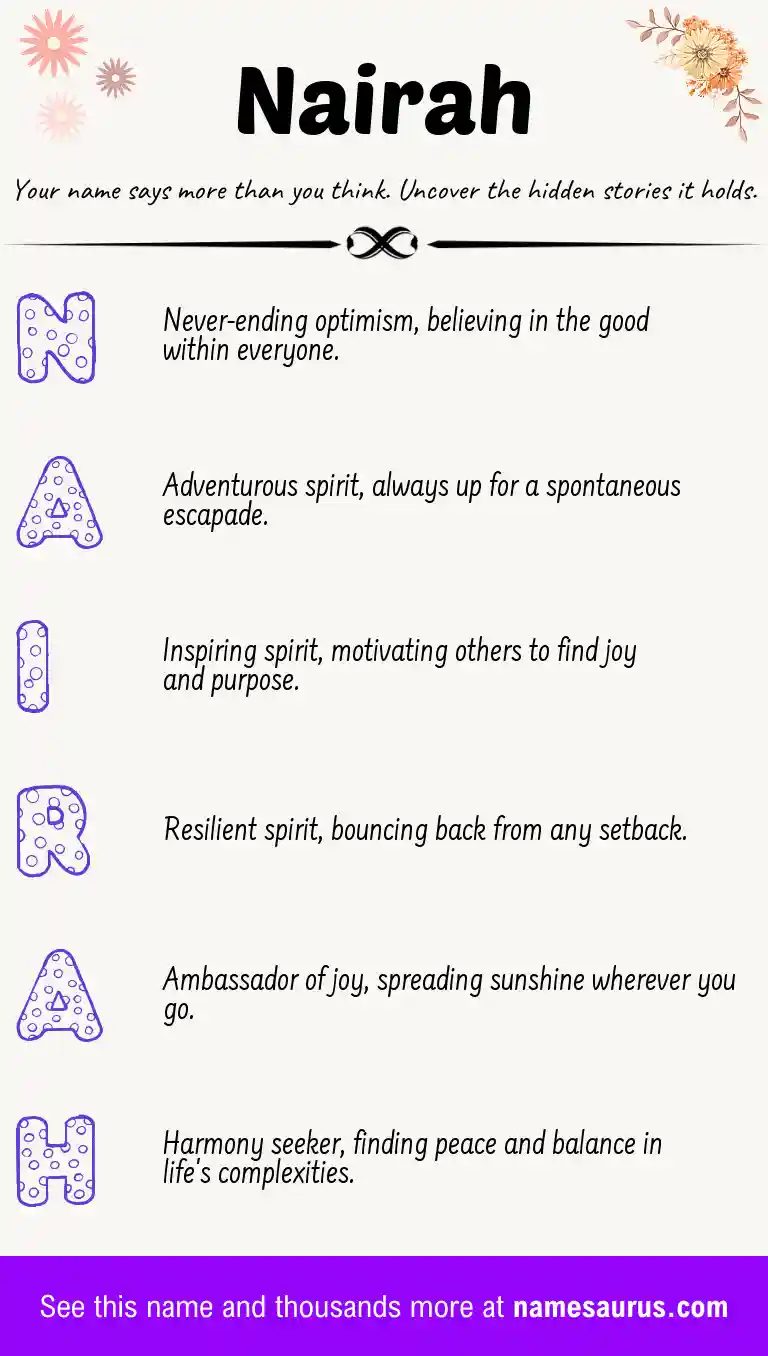 Acrostic poem about Nairah.