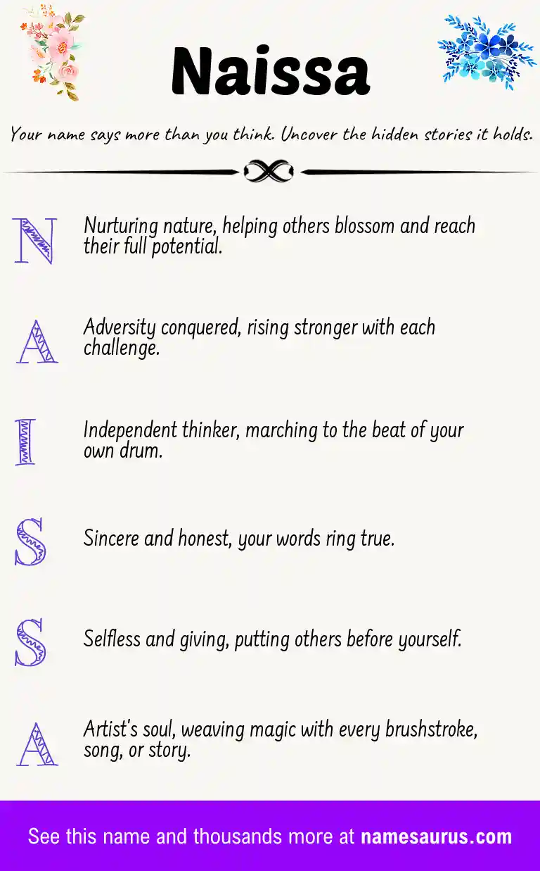 Acrostic poem about Naissa.