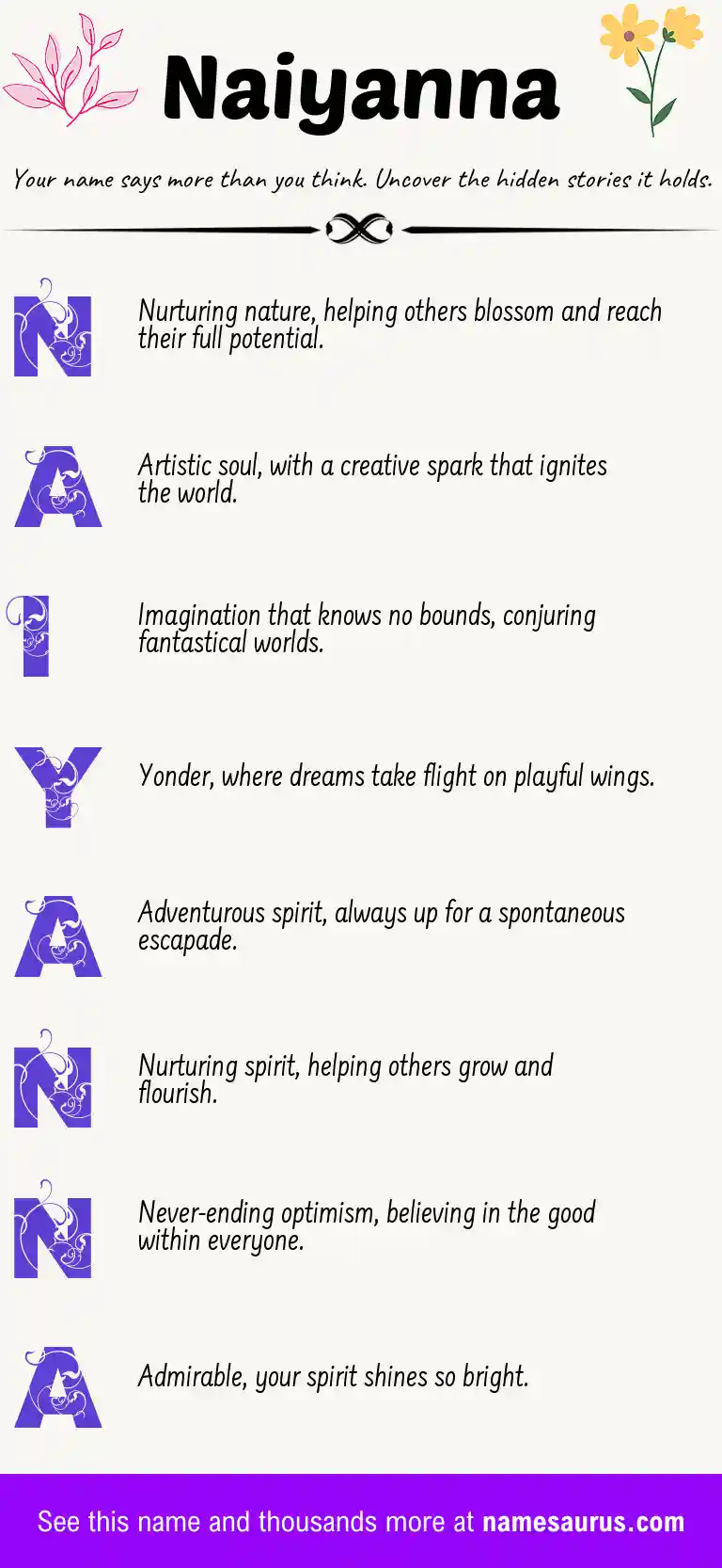 Acrostic poem about Naiyanna.