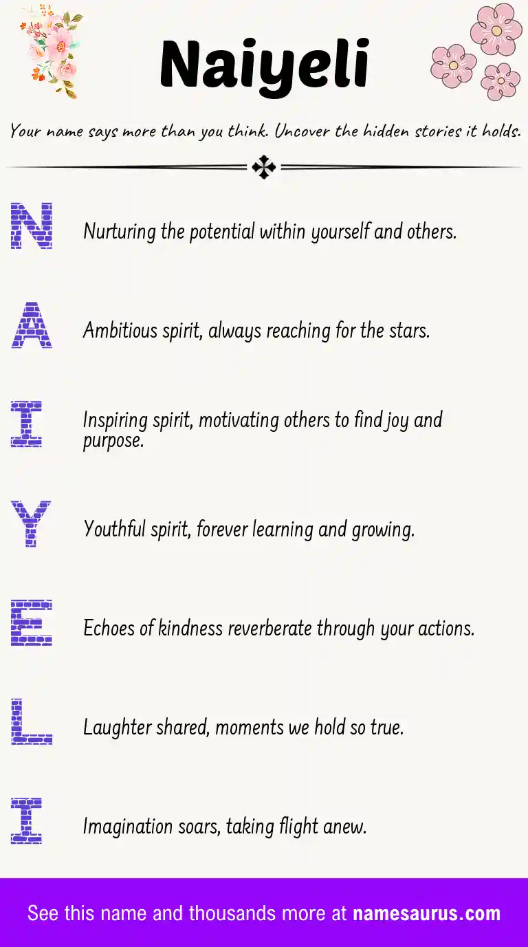 Acrostic poem about Naiyeli.