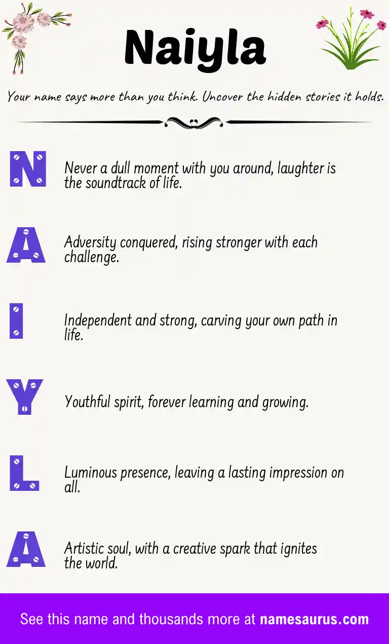 Acrostic poem about Naiyla.
