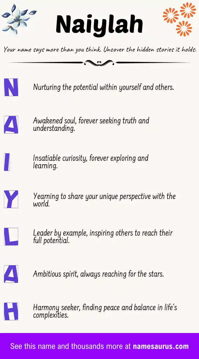 Acrostic poem about Naiylah.
