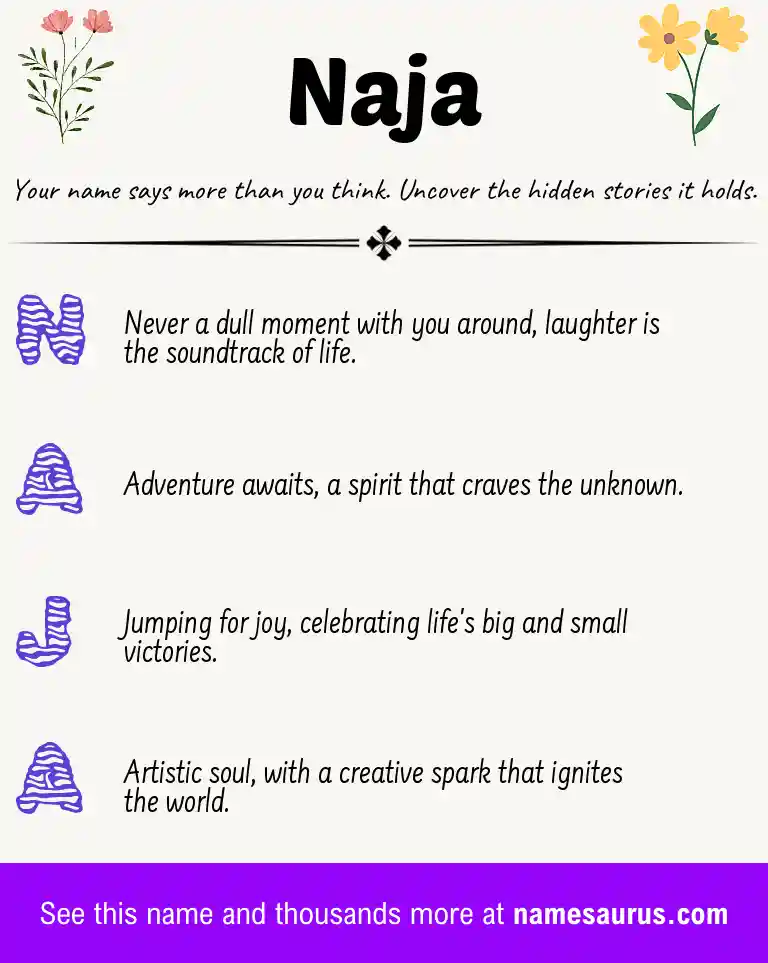 Acrostic poem about Naja.